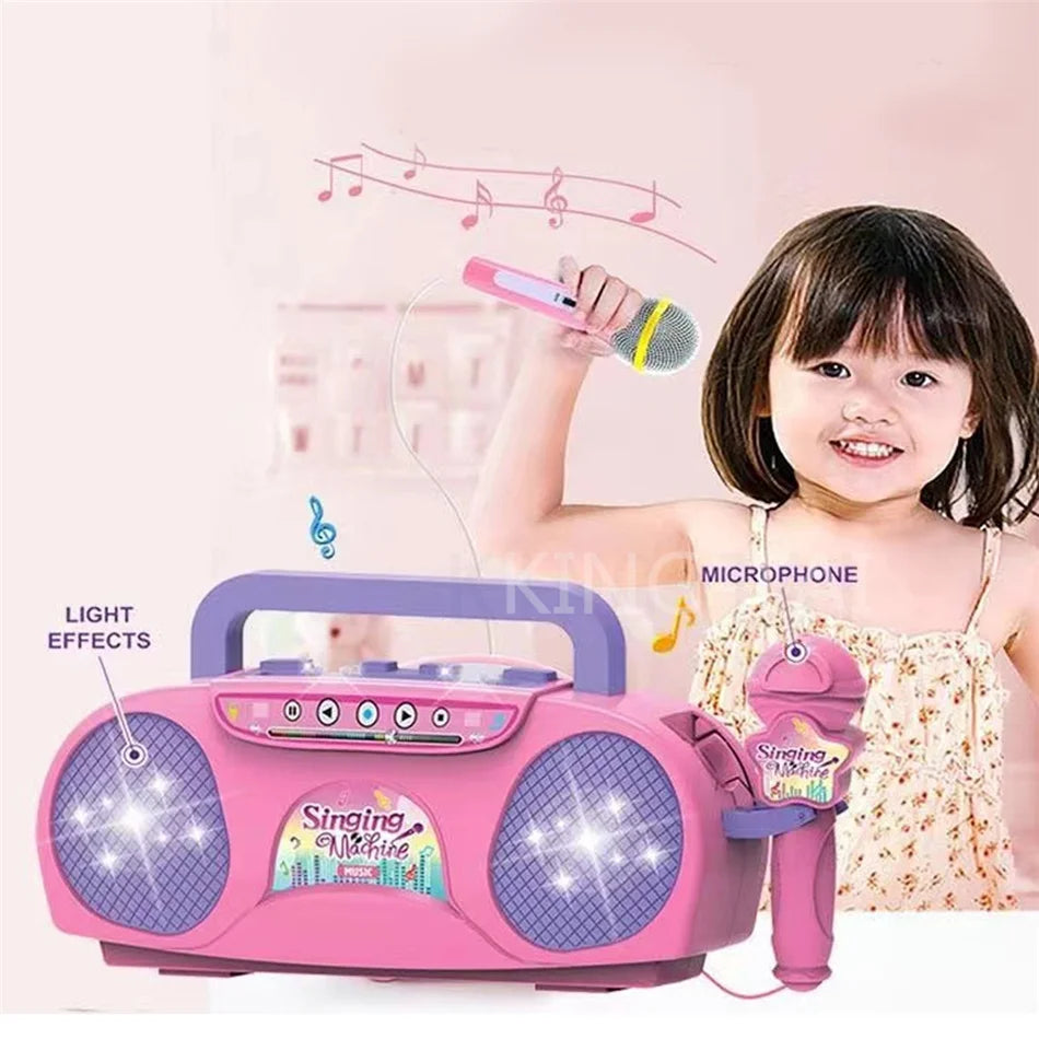 Kids Karaoke Microphone Toy with Lights and MP3 Connectivity
