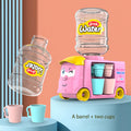1pc Mini Children Dual Water Dispenser Toy with Cute Pink Blue Cold/Warm Water Juice Milk Drinking Fountain Simulation Kitchen T