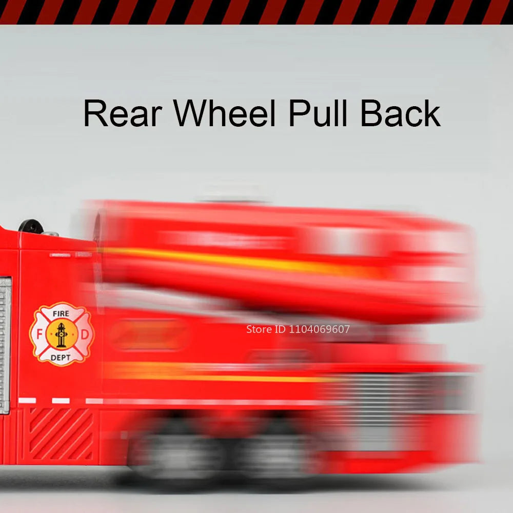 1:32 Alloy Model Toy Spray Fire Engine Cars Metal Diecast Water Spray Engineering Vehicle Doors Opened Sound Light Boys Gifts