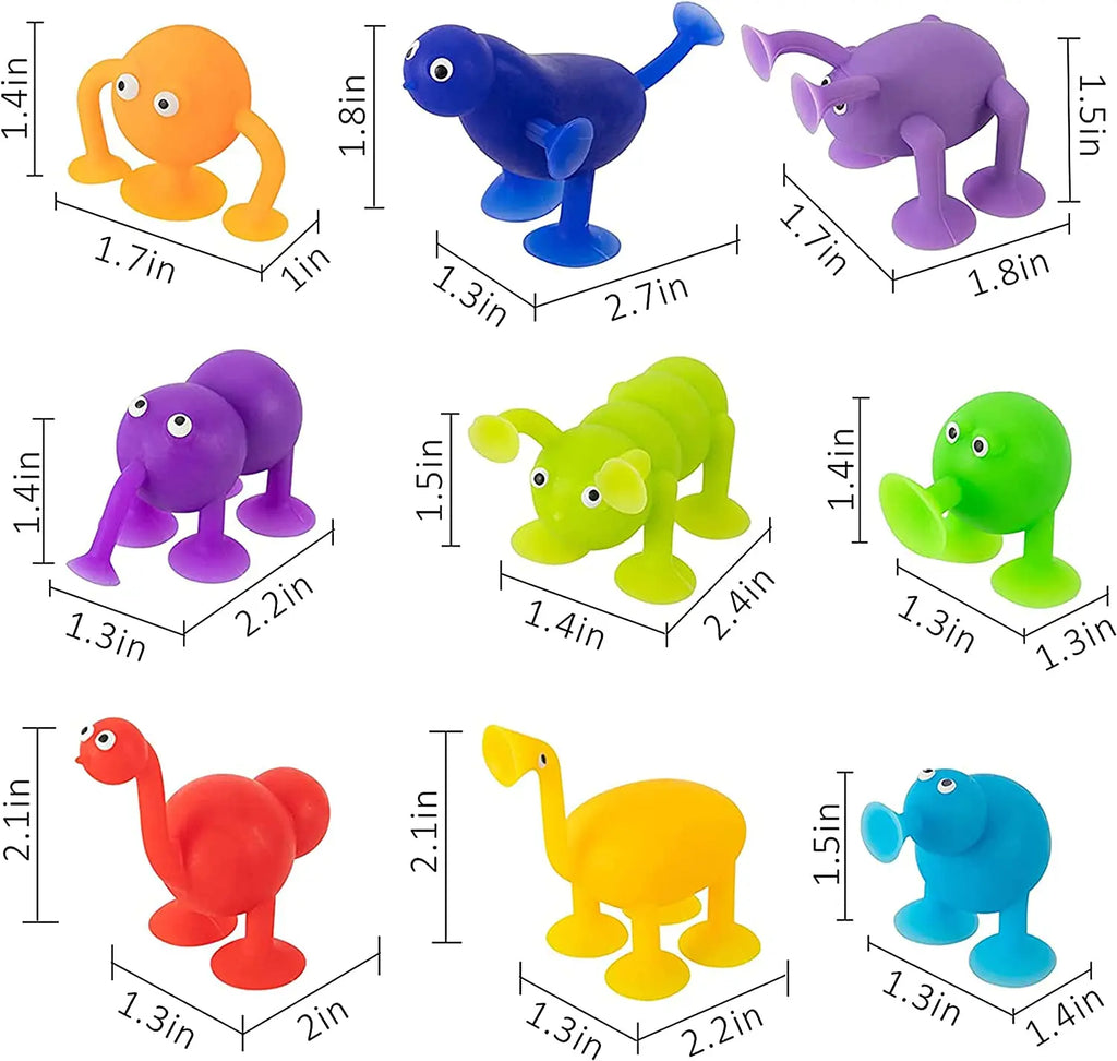 Silicone Suction Cup Animal Building Blocks - Sensory Bath Toy