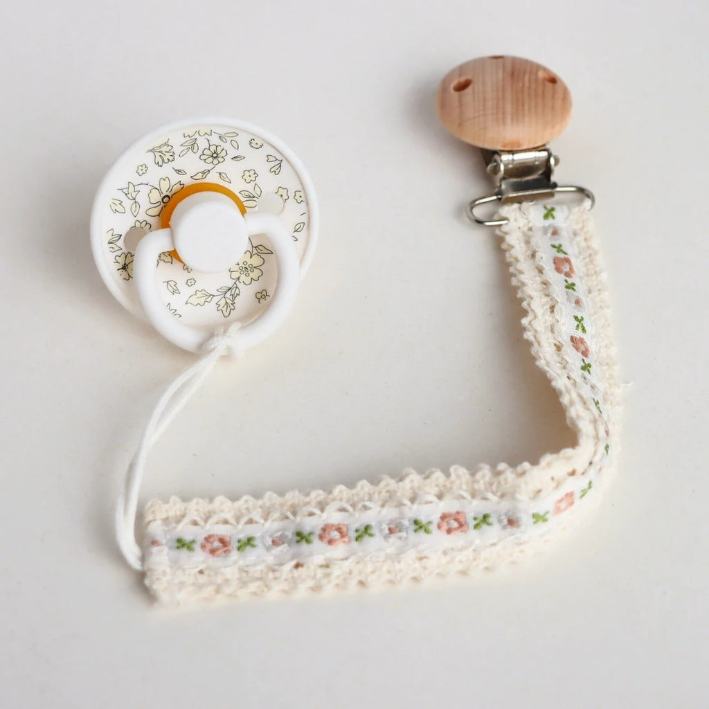 Floral Newborn Pacifier - Latex Rubber