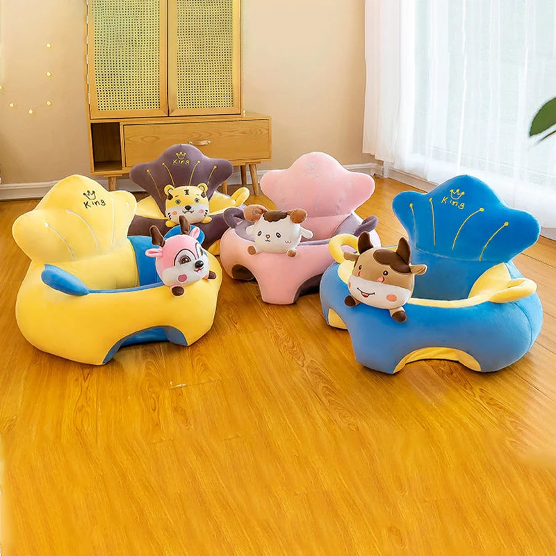 Baby Sofa Support Seat Cover Plush Chair Learn To Sit Comfortable Cartoon Toddler Nest Puff Wash No Stuffing Cradle