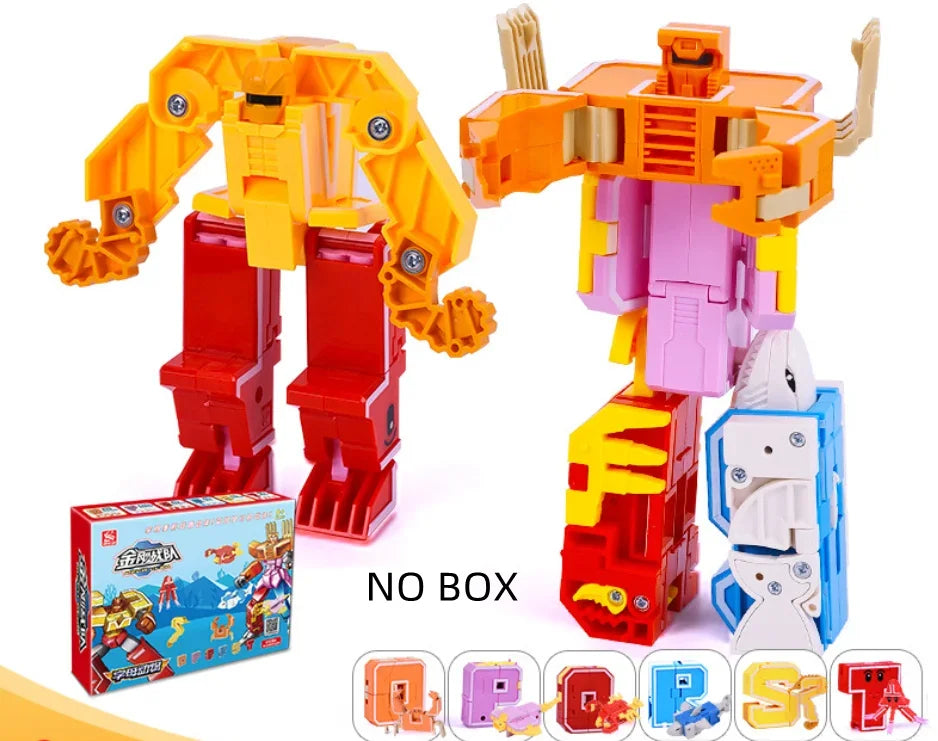26 A-Z letter Alphabet Animal Dinosaur Warrior Deformation Action Figures Transformation Robot Toys For Children Gift Brinquedos