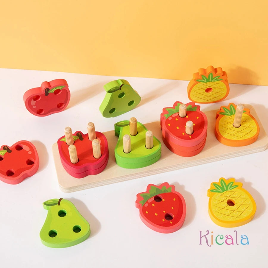 Kids Wooden Educational Sorting and Fishing Game Toy
