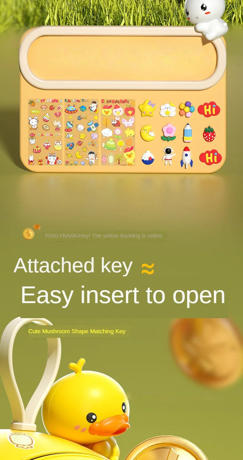 Cute Cartoon Mushroom Molding Piggy Bank 3D Stickers for Creative DIY Desktop Ornaments Key Protection Gifts
