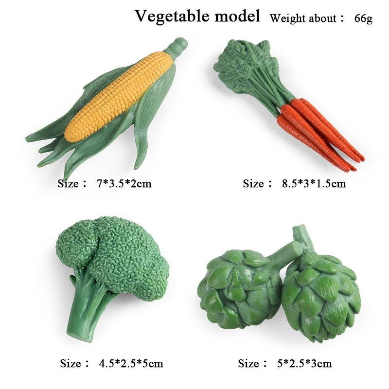 Oenux Pretend Play Toy Cute Fruits Vegetables Mushroom Model Cake Toppers Foods Jouet Family Fun Early Education For Kids Gift