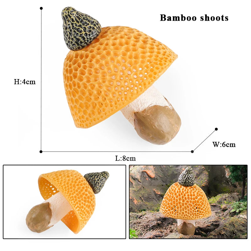 Oenux Pretend Play Toy Cute Fruits Vegetables Mushroom Model Cake Toppers Foods Jouet Family Fun Early Education For Kids Gift