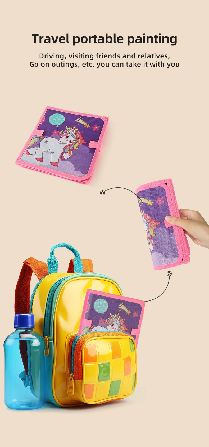 Foldable Chalkboard Book Children's Drawing Board Capable Of Repeatedly Scrubbing Drawing Writing Books (With 12 Watercolor Pen)