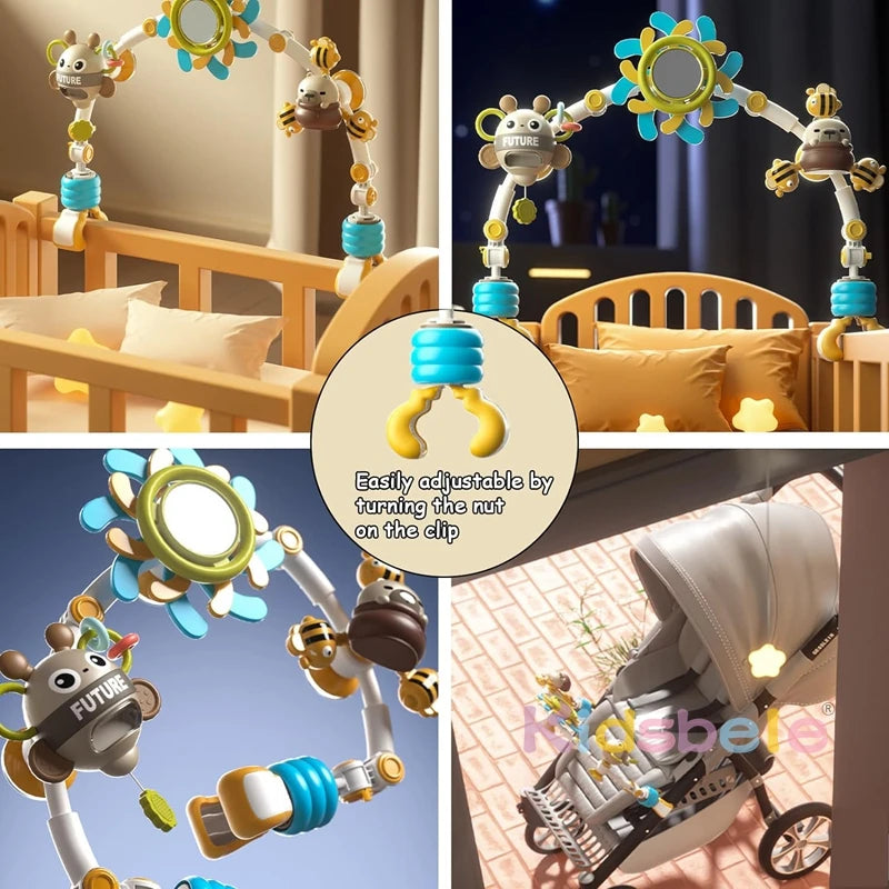 Adjustable Baby Stroller Arch Toy - Spinner Sensory Mobile
