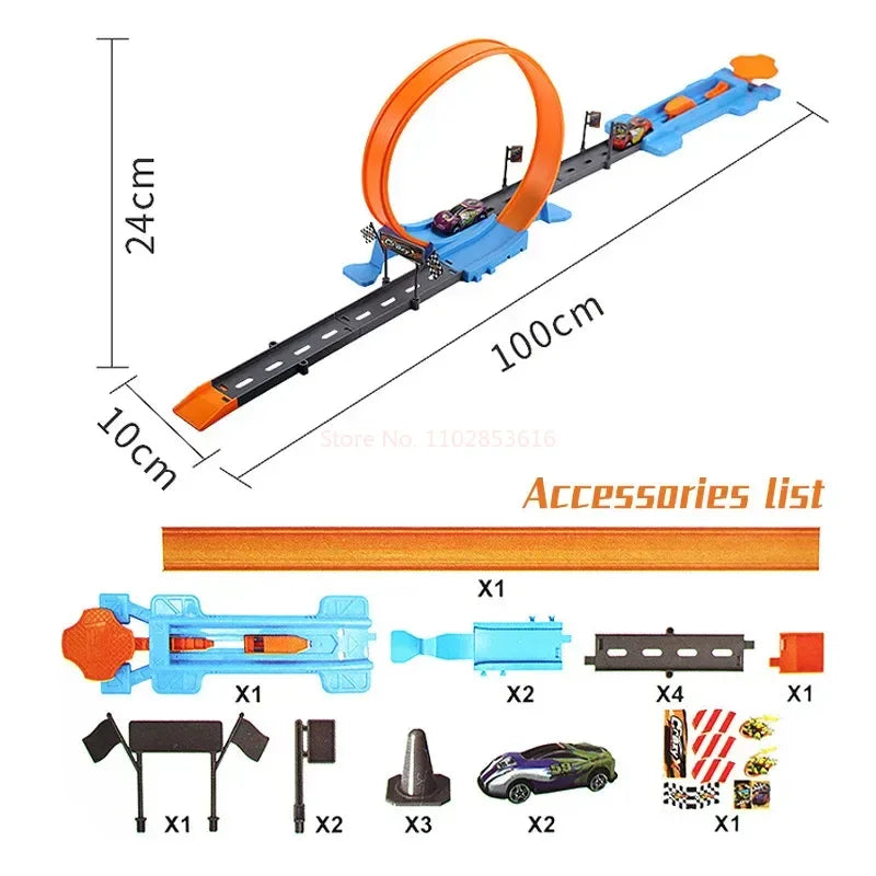 Hot Stunt Speed Car Wheels Model Racing Track DIY Assembled Rail Kits Catapult Rail Car Racing Boy Toys for Children Gift