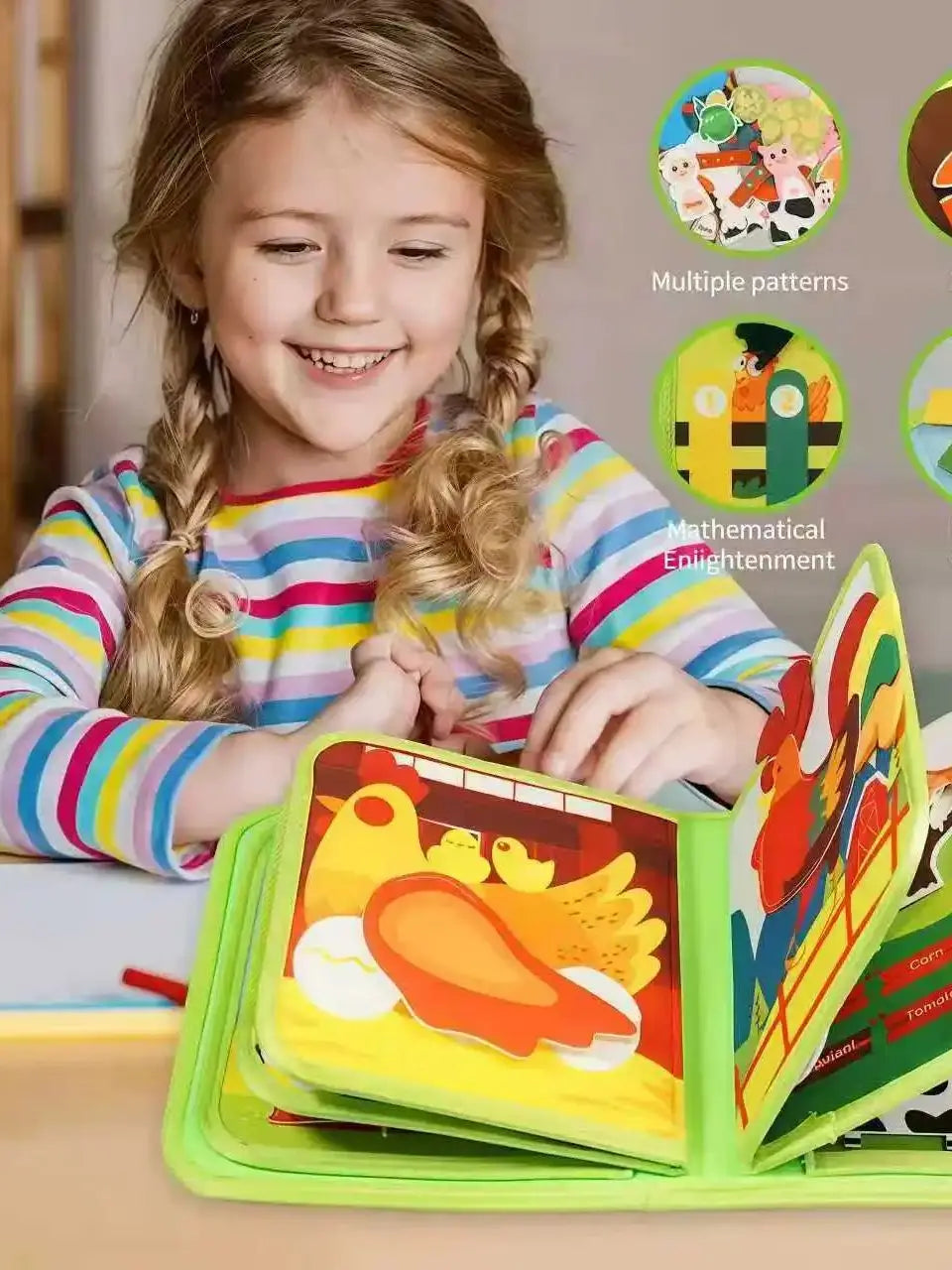 Gowinbaby Busy Board Felt Alphabet Learning Toy 3-6Y