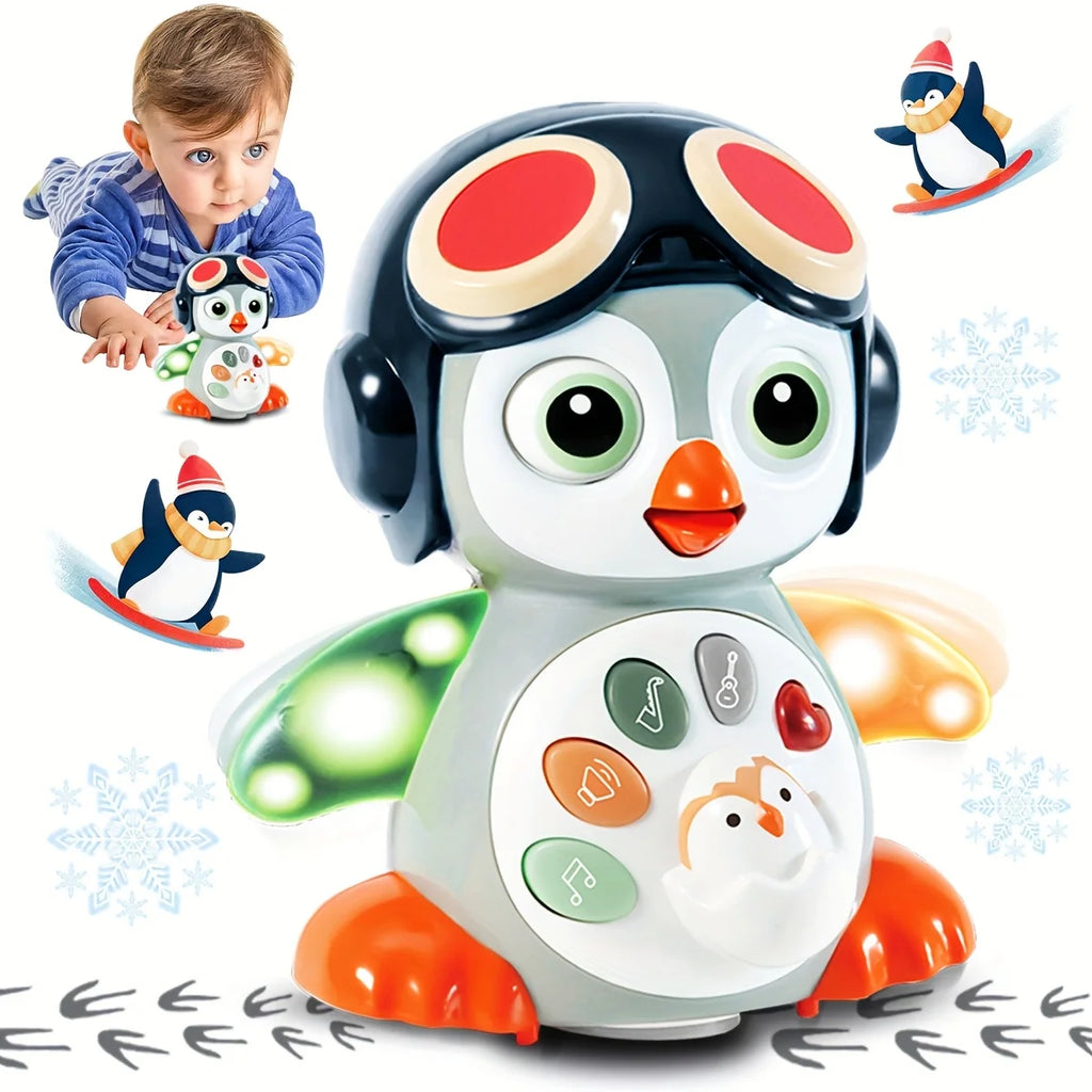 Crawling Penguin Baby Musical Tummy Time Toy with Lights