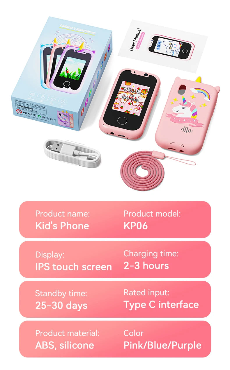 Kids Toy Smartphone - 2.8" Touchscreen Dual Camera MP3