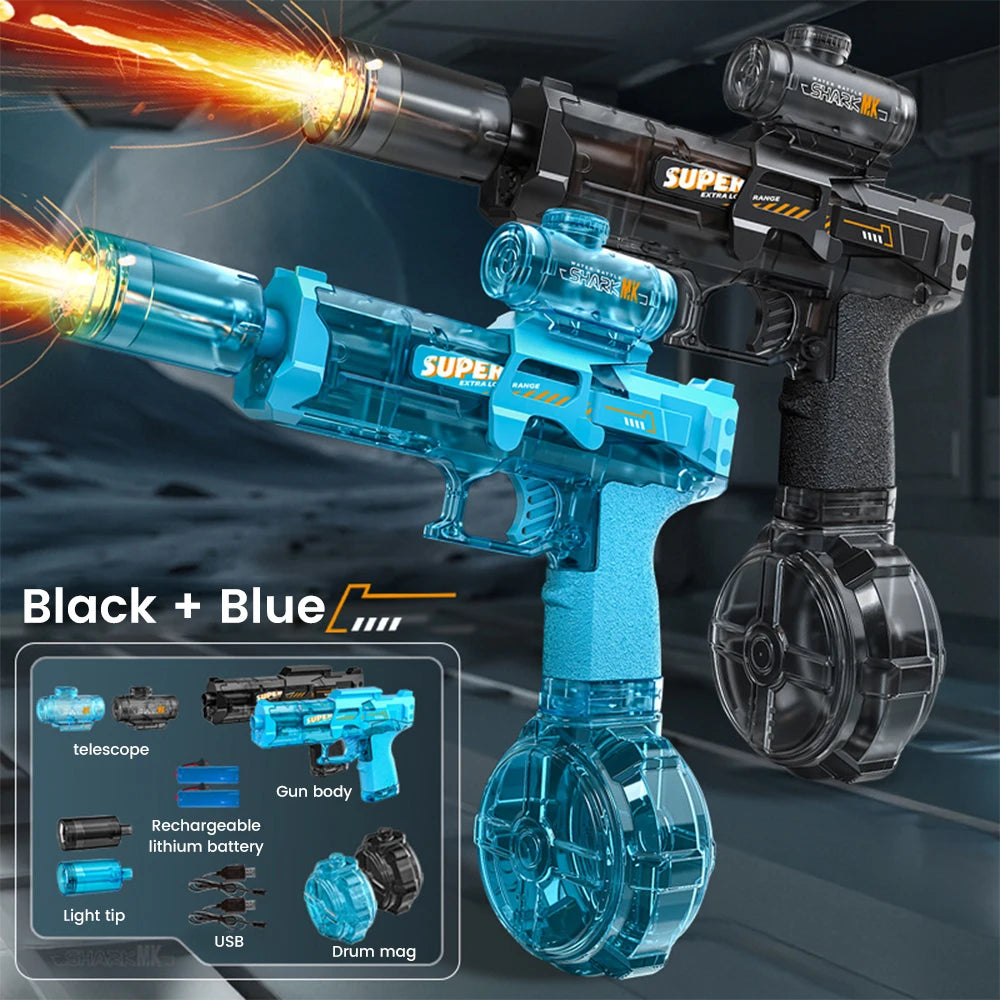 Children Simulated Flame Electric Water Gun Toys Summer Outdoor Beach Pool Fight Game Kids Automatic Sensor Lights Watergun Gift