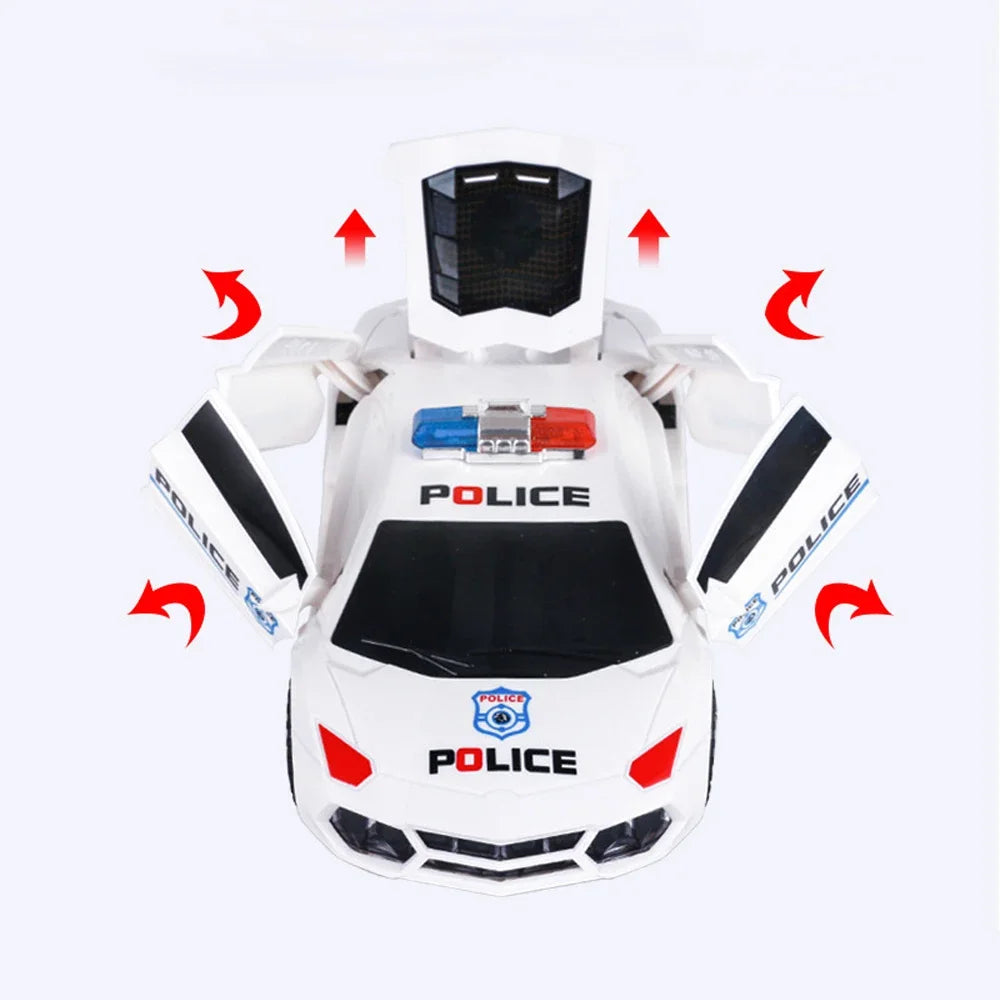 2025 New Electric Dancing Deformation Rotating Universal Police Car Boy Toy Children Girl Music Luminous Car