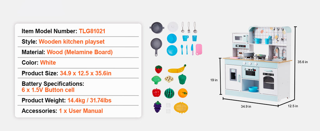 SucceBuy Pretend Play Cooking Toy for Kids Chef Playset Kitchen Accessories with Lights & Sounds for Toddles Girls Boys