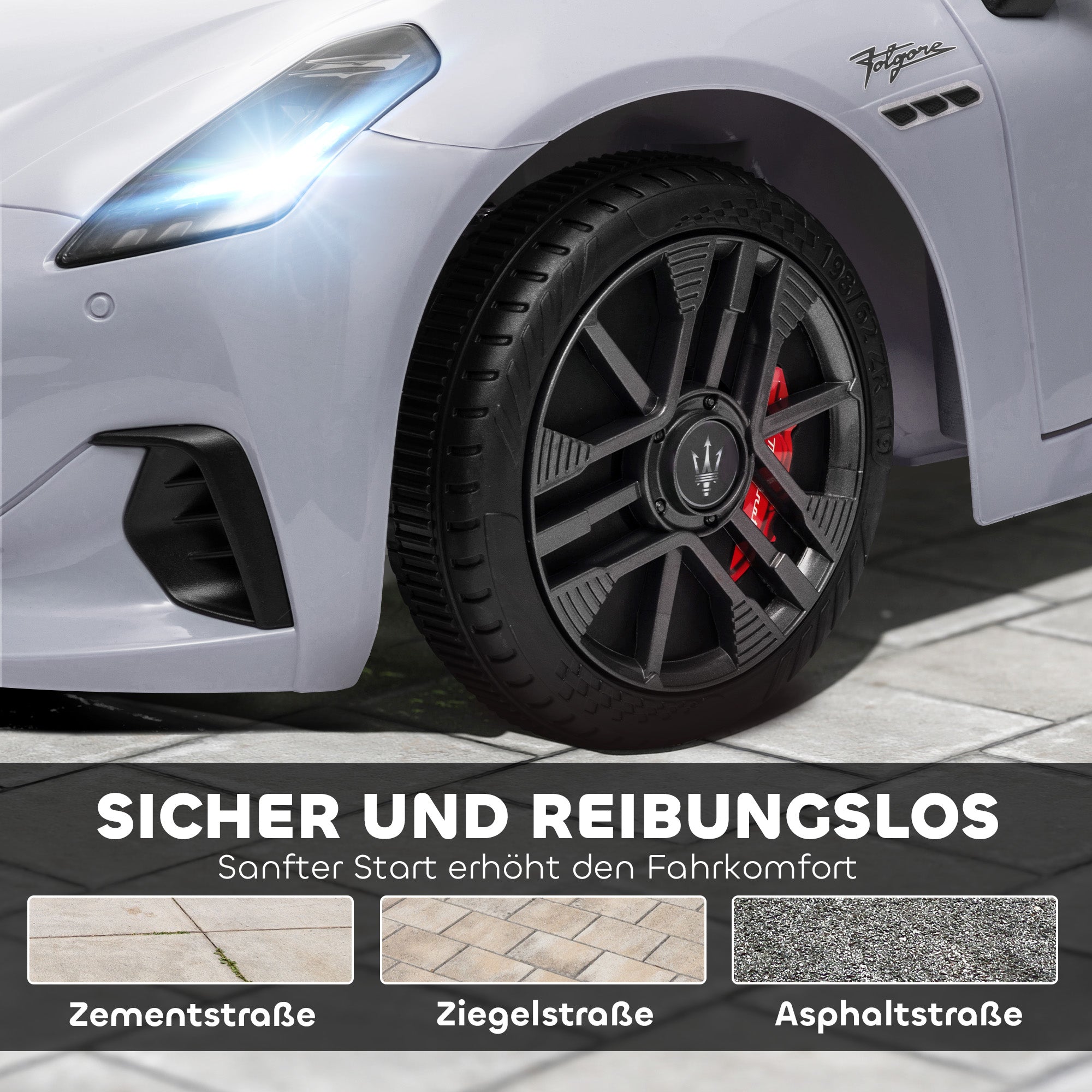 Maserati Gran Turismo Ride On Kids Electric Car 12V Grey