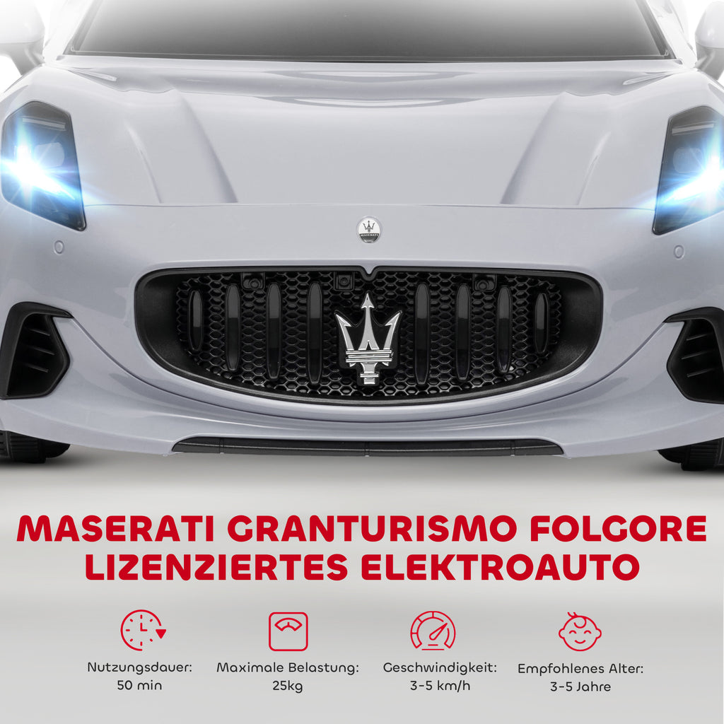 Maserati Gran Turismo Ride On Kids Electric Car 12V Grey