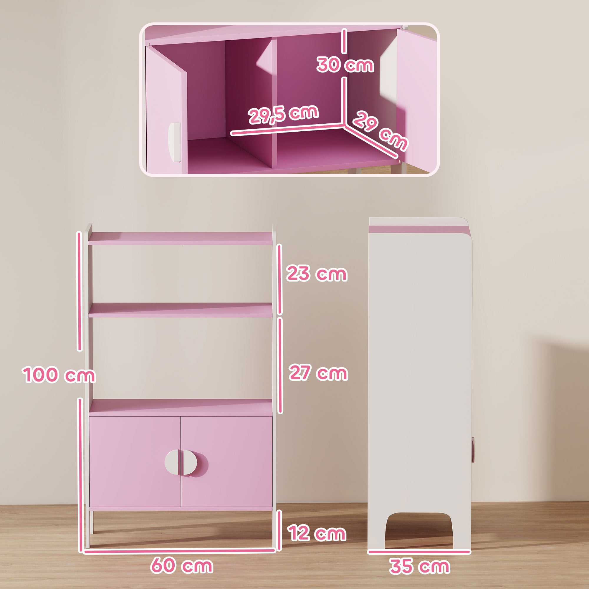 AIYAPLAY Bookshelf Children's 2 Shelf wardrobe storage Shelf