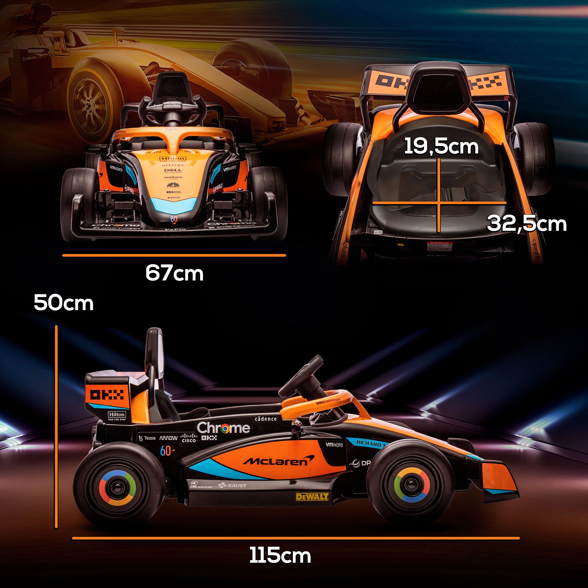 McLaren Licensed 12V Electric Ride-On Car - Orange