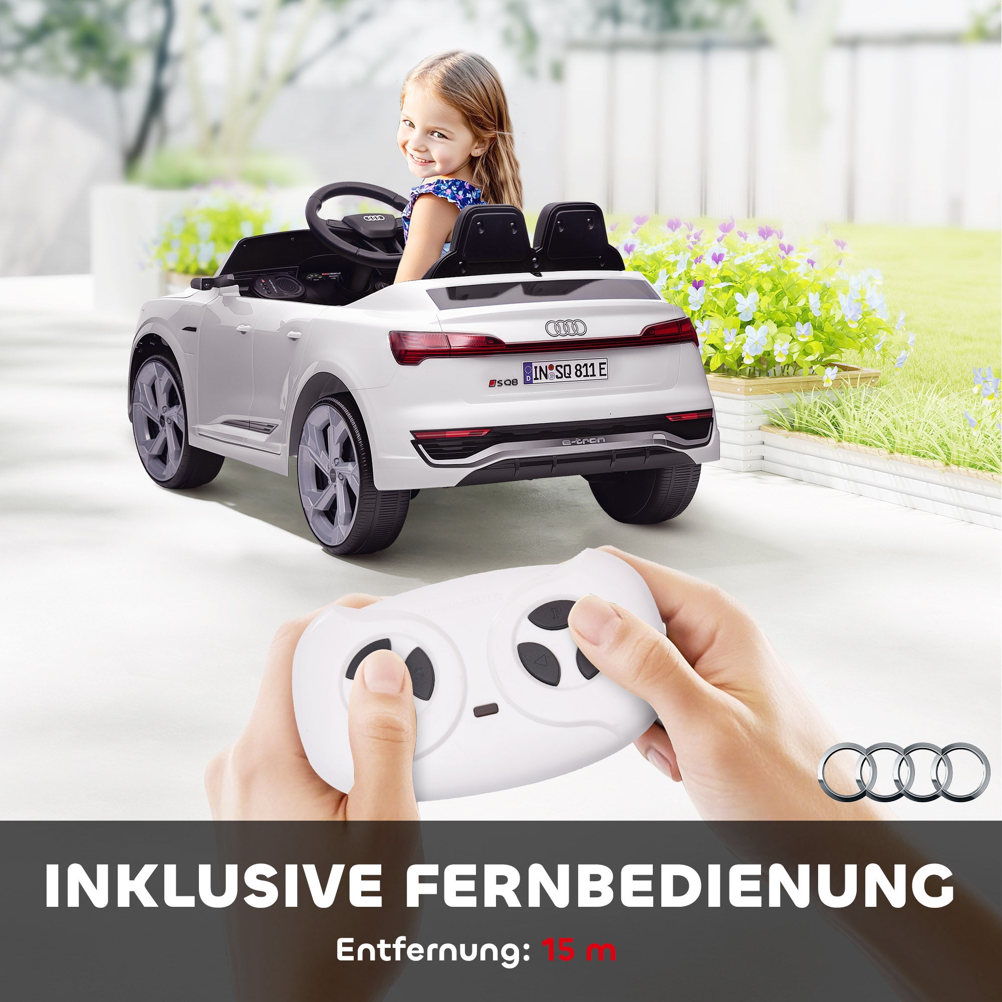 Audi Q8 Etron 12V Kids Electric Ride-On Car - White