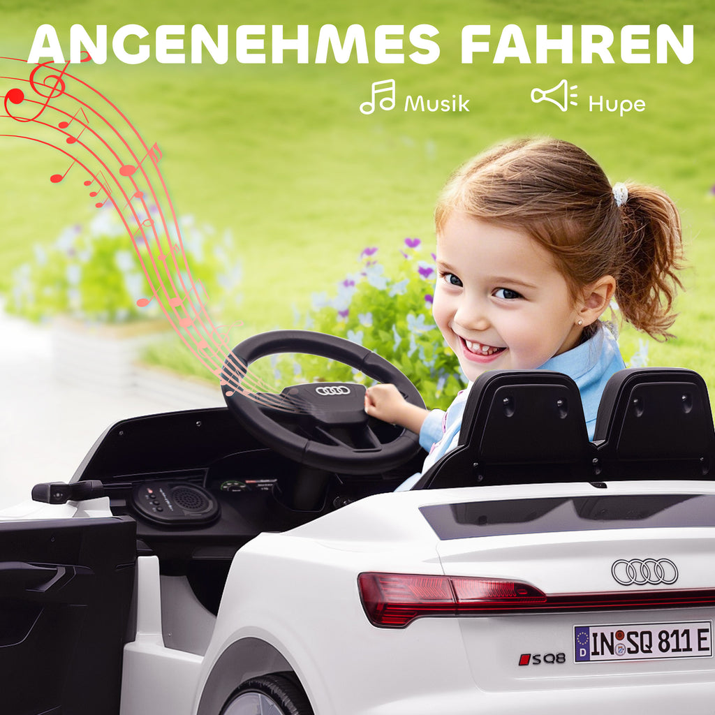 Audi Q8 Etron 12V Kids Electric Ride-On Car - White